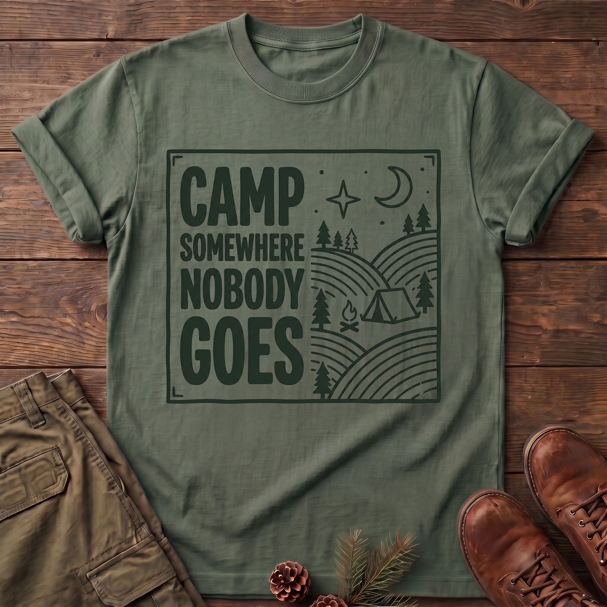 Camp Somewhere Nobody Goes T-Shirt